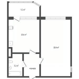1-к квартира, вторичка, 36м2, 3/4 этаж