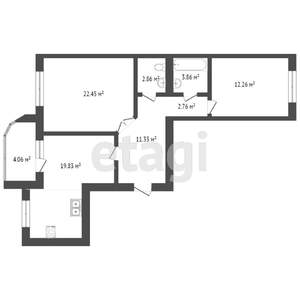2-к квартира, вторичка, 77м2, 3/5 этаж