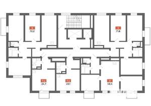 3-к квартира, вторичка, 72м2, 8/16 этаж
