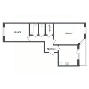 2-к квартира, вторичка, 57м2, 6/9 этаж