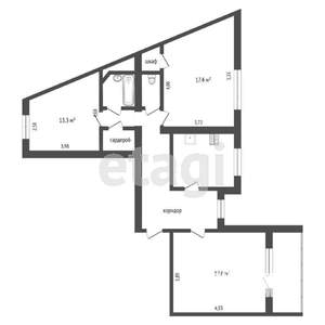 3-к квартира, вторичка, 82м2, 4/9 этаж