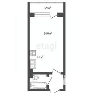 Студия квартира, вторичка, 24м2, 2/17 этаж