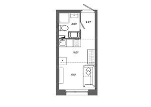 Студия квартира, вторичка, 16м2, 10/19 этаж