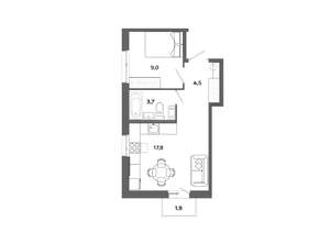 1-к квартира, вторичка, 35м2, 12/19 этаж