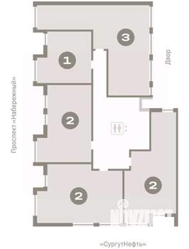 2-к квартира, вторичка, 74м2, 9/9 этаж