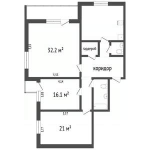 3-к квартира, вторичка, 110м2, 2/4 этаж