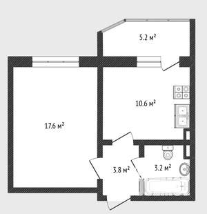 1-к квартира, вторичка, 35м2, 18/24 этаж
