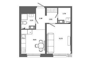 1-к квартира, вторичка, 34м2, 7/19 этаж