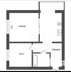 1-к квартира, вторичка, 30м2, 9/9 этаж