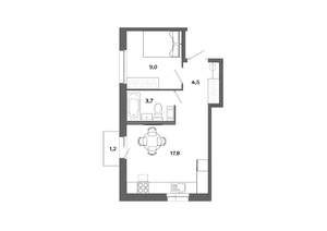 1-к квартира, вторичка, 35м2, 13/19 этаж