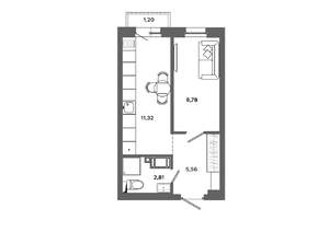 1-к квартира, вторичка, 29м2, 13/19 этаж