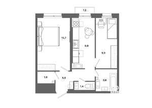 2-к квартира, вторичка, 48м2, 16/19 этаж