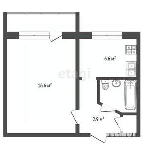 1-к квартира, вторичка, 28м2, 5/5 этаж