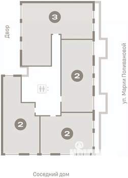 2-к квартира, вторичка, 73м2, 9/9 этаж