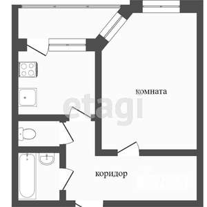 1-к квартира, вторичка, 38м2, 4/9 этаж