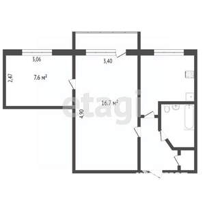 2-к квартира, вторичка, 36м2, 3/5 этаж
