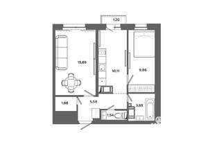 2-к квартира, вторичка, 49м2, 13/19 этаж