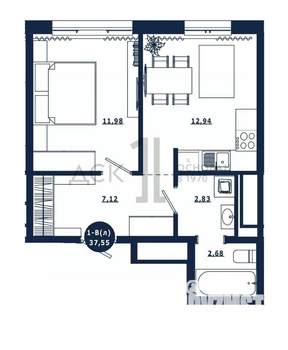 1-к квартира, вторичка, 38м2, 15/16 этаж