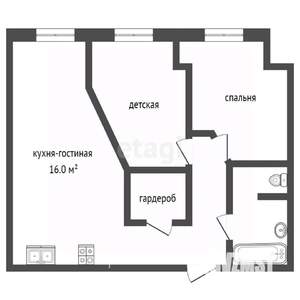 2-к квартира, вторичка, 64м2, 13/20 этаж