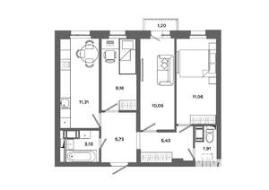 3-к квартира, вторичка, 57м2, 19/19 этаж