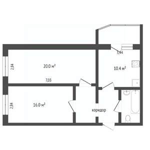 2-к квартира, вторичка, 68м2, 14/17 этаж