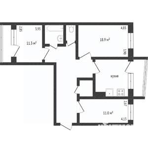 3-к квартира, вторичка, 73м2, 7/9 этаж
