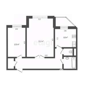 2-к квартира, вторичка, 60м2, 9/9 этаж