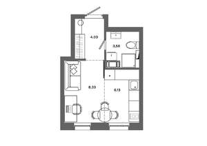 Студия квартира, вторичка, 22м2, 4/19 этаж