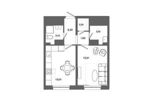 1-к квартира, вторичка, 39м2, 10/19 этаж