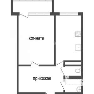 1-к квартира, вторичка, 46м2, 3/18 этаж