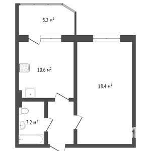 1-к квартира, вторичка, 36м2, 17/17 этаж