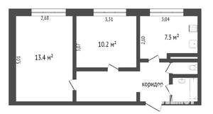 2-к квартира, вторичка, 45м2, 6/9 этаж