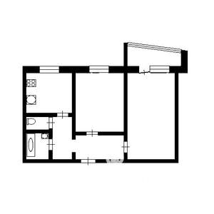 2-к квартира, вторичка, 53м2, 1/5 этаж