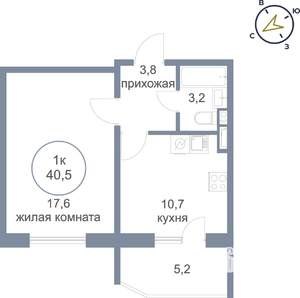 1-к квартира, вторичка, 41м2, 15/25 этаж