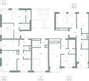2-к квартира, вторичка, 73м2, 2/9 этаж