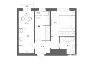 2-к квартира, вторичка, 42м2, 3/19 этаж