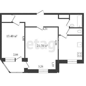 2-к квартира, вторичка, 60м2, 3/5 этаж
