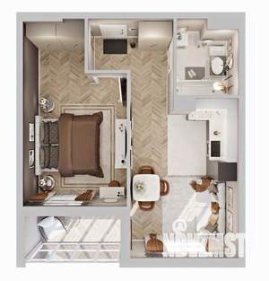 1-к квартира, строящийся дом, 49м2, 2/23 этаж