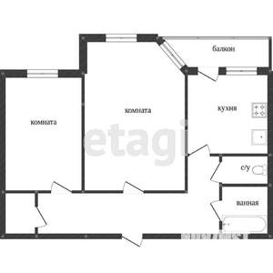 2-к квартира, вторичка, 54м2, 5/9 этаж