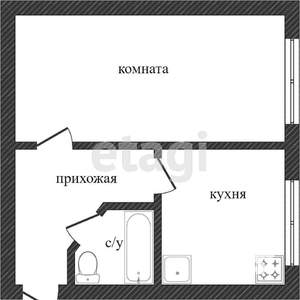 1-к квартира, вторичка, 30м2, 3/5 этаж