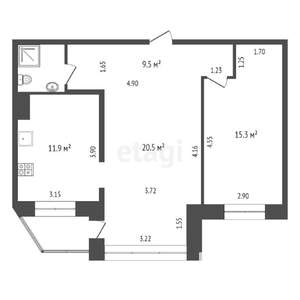 2-к квартира, вторичка, 60м2, 5/5 этаж