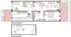 2-к квартира, сданный дом, 147м2, 1/8 этаж