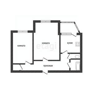 2-к квартира, вторичка, 52м2, 5/5 этаж