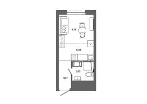 Студия квартира, вторичка, 21м2, 18/19 этаж
