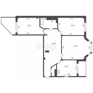 3-к квартира, вторичка, 122м2, 9/9 этаж