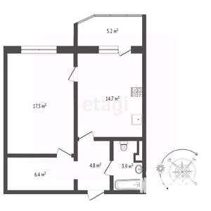 1-к квартира, вторичка, 36м2, 17/25 этаж