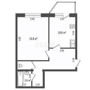 1-к квартира, вторичка, 41м2, 1/5 этаж