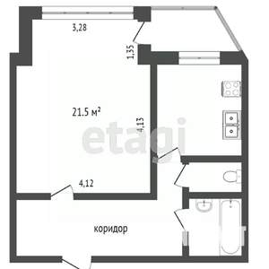 1-к квартира, вторичка, 44м2, 5/5 этаж