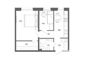 2-к квартира, вторичка, 44м2, 6/19 этаж