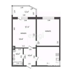 2-к квартира, вторичка, 48м2, 1/4 этаж